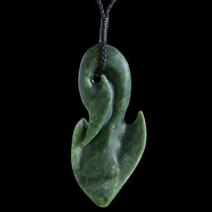 Large Dark Jade Eagle Ray by Yuki Pendant