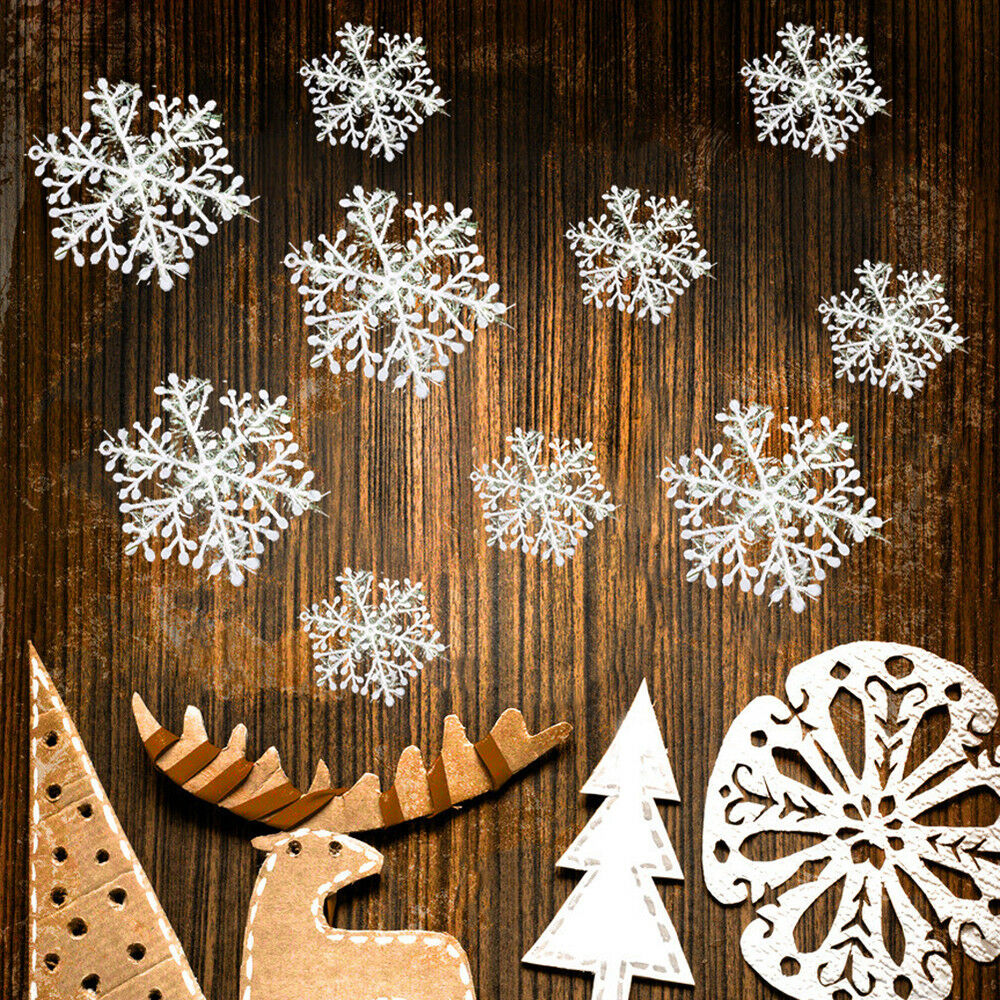 30PCS 11cm White Snowflakes Decorations Christmas Tree Party Charms Christmas Decoration