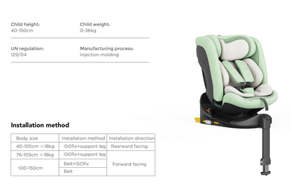 Pre-order Baby Brightness ArmorMax Pro 360° Rotating Car Seat with Slide Function – Black