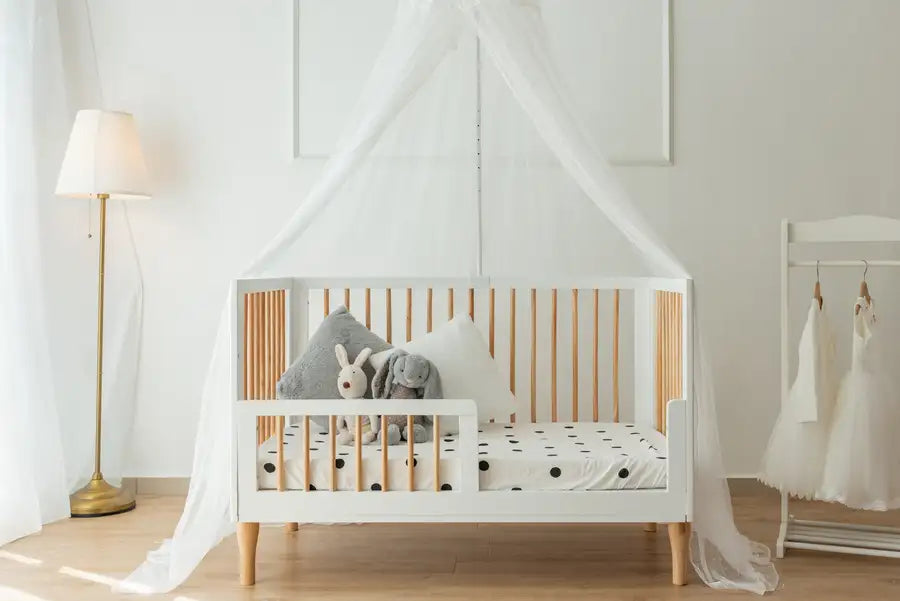 Kapai VEGA Wooden Drop Side Cot with Bed Guard - Babyonline