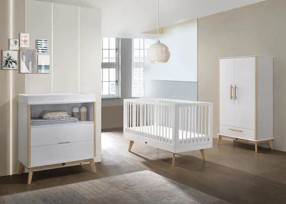 Kapai VESTA Drop Side Wooden Cot Baby - White - Babyonline