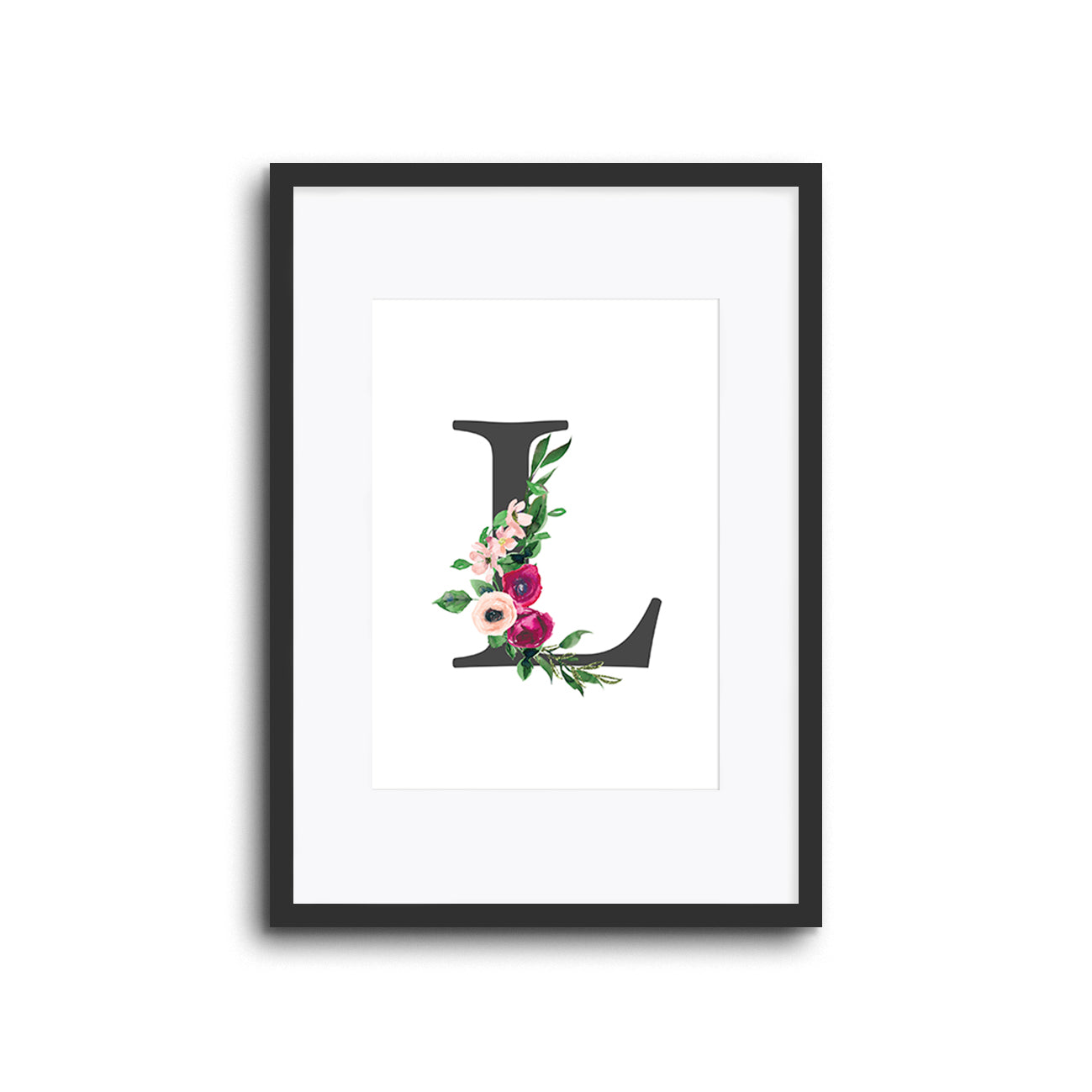 Wall Print |  Floral Initials