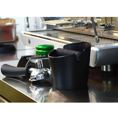 Coffee Waste Container Grinds Knock Box Tamper Tube Bin Black Bucket