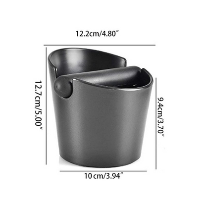 Coffee Waste Container Grinds Knock Box Tamper Tube Bin Black Bucket