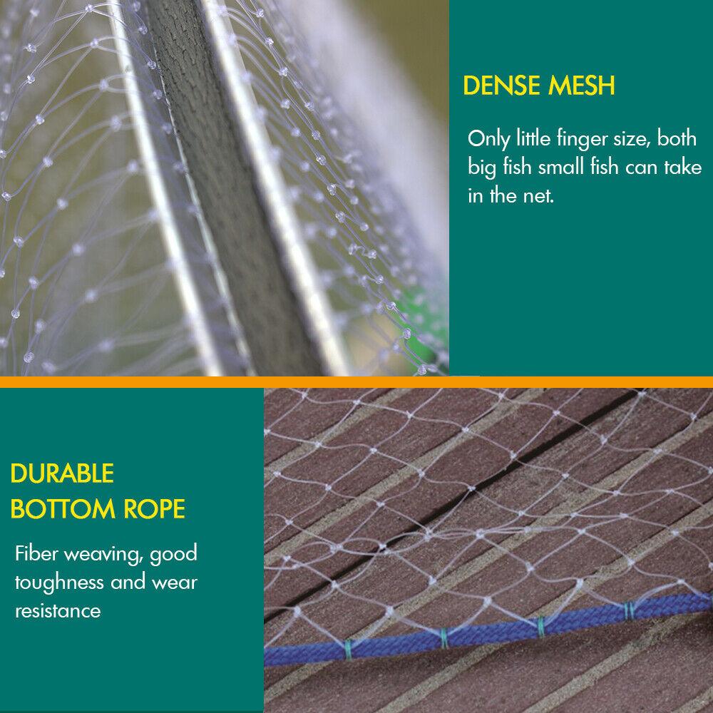 Fishing Net Quick Throw Mono Nylon Mesh Drawstring Chain Bottom Spread