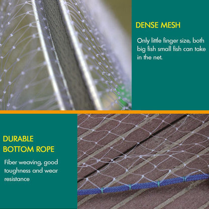 Fishing Net Quick Throw Mono Nylon Mesh Drawstring Chain Bottom Spread