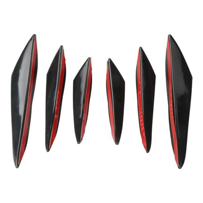 6Pcs Car Front Bumper Lip Splitter Fins Body Spoiler Canards Refit