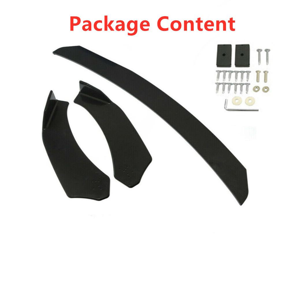 Universal Gloss Black Car Front Bumper Protector Lip Kit