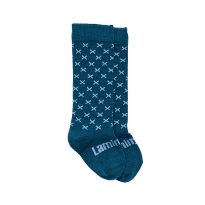 Merino knee high socks in design Lake 