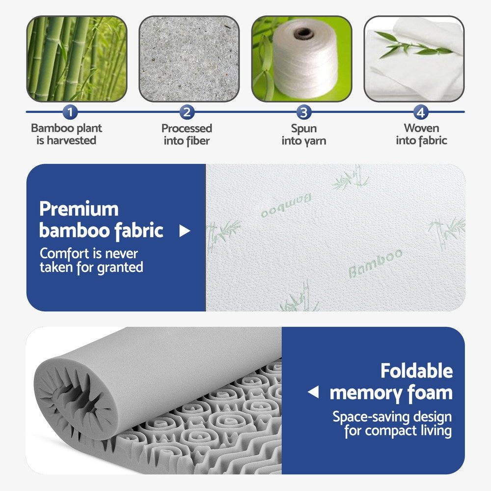 Giselle Bedding 8cm Memory Foam Mattress Topper 7-Zone Graphite King