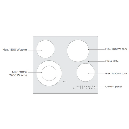 Midea 60cm Ceramic hob Touch Control MCH640F298K