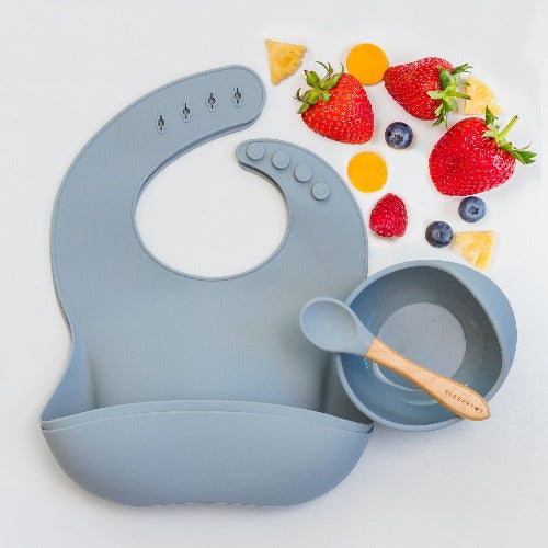 Sleepytot - Silicone Suction Bowl & 2 Bibs Bundle