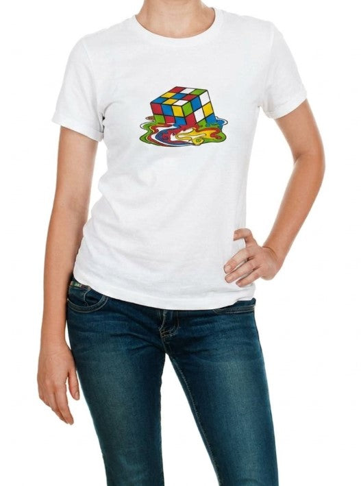 Melt Cube Tshirt - Womens White