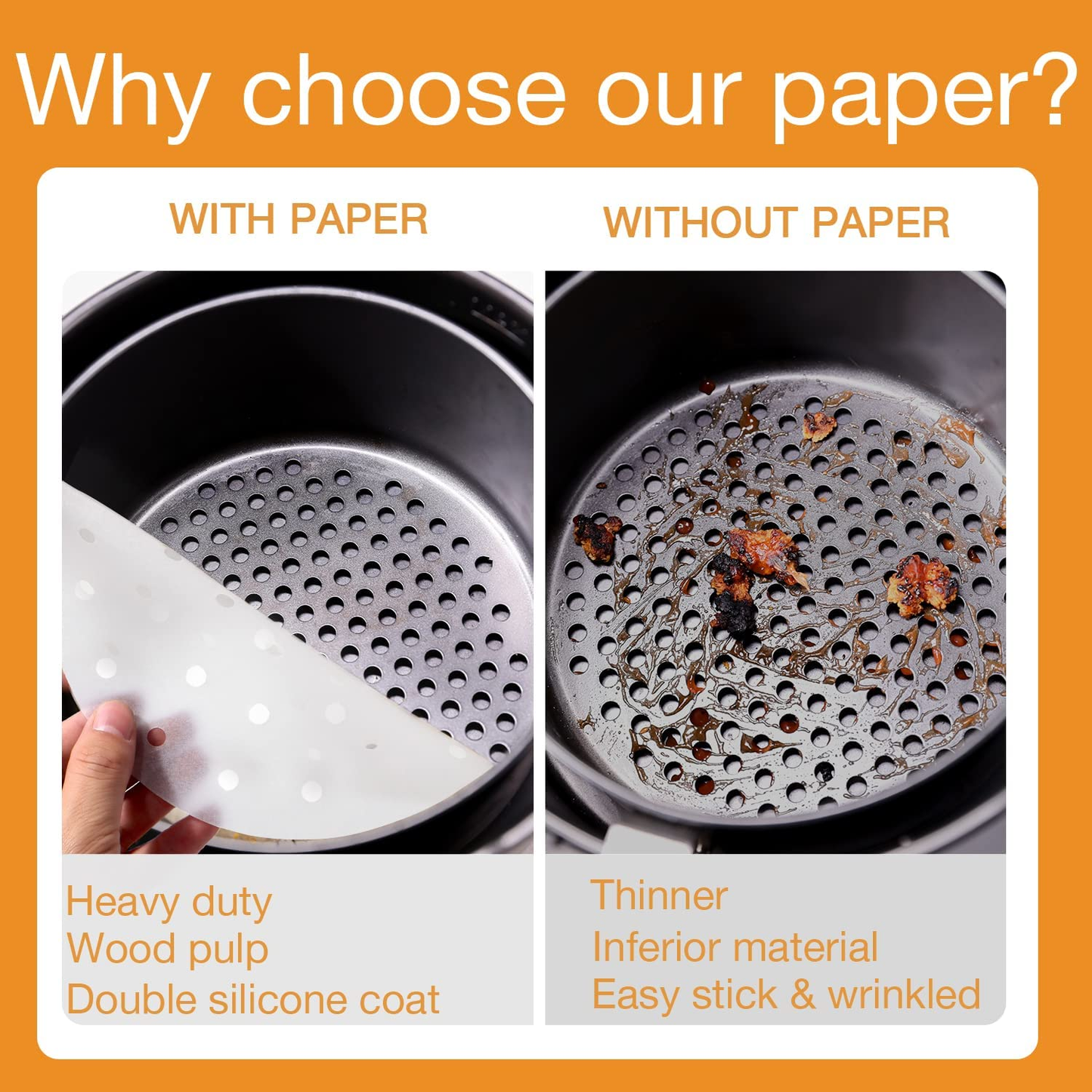 200pcs Air Fryer Liners Perforated Parchment Paper