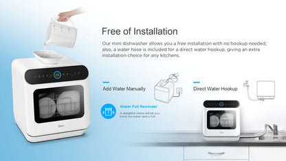 Midea 3 Place Setting Bench Top Mini Dishwasher 3-year Warranty