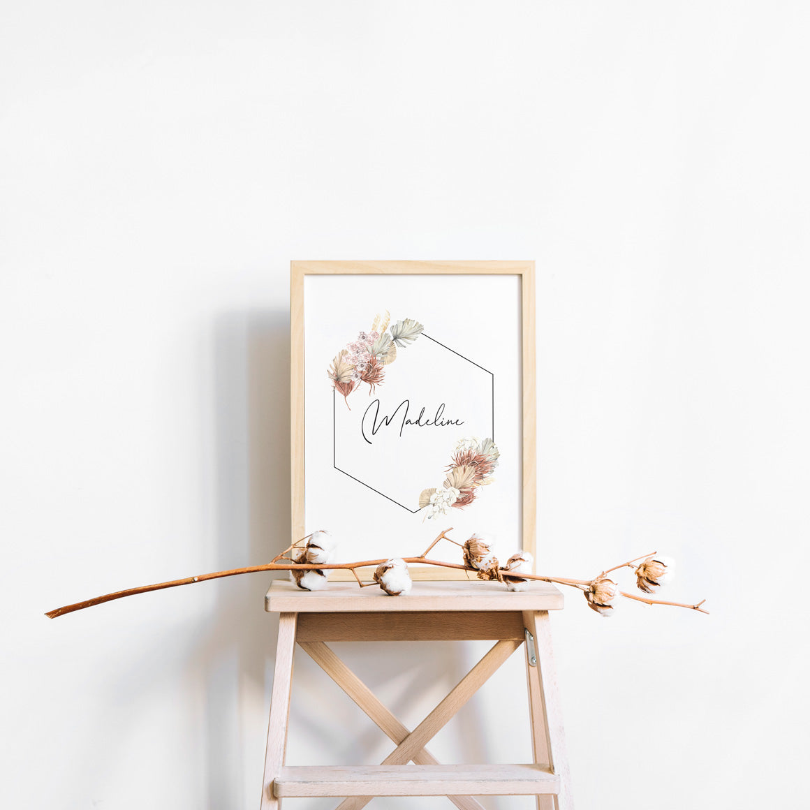 Wall Print |  Boho Bouquet - Custom Name