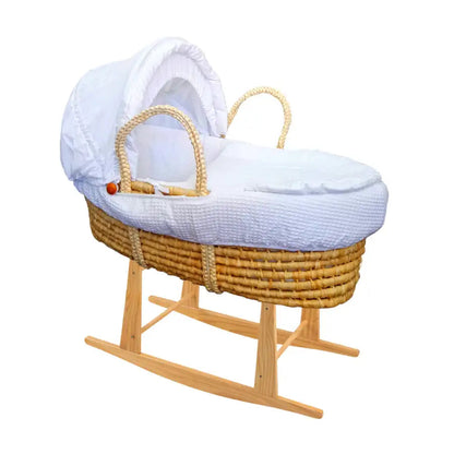 Plush Rocking Moses Basket Stand - Natural