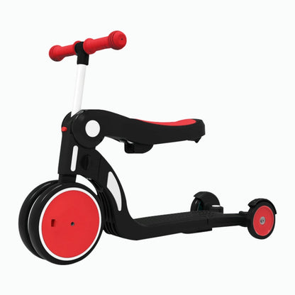 Birthday Gift Red Convertible 3-in-1 Balance Bike, Tricycle & Scooter  for Aged 1-3-6 Years Old