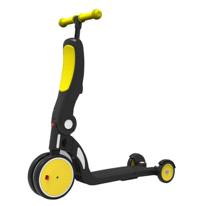 Birthday Gift Yellow Convertible 3-in-1 Balance Bike, Tricycle & Scooter for Aged 1-3-6 Years Old