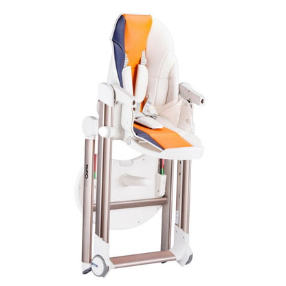 Multifunctional Adjustable Baby High Chair With Dining Table & Wheels -Macaron