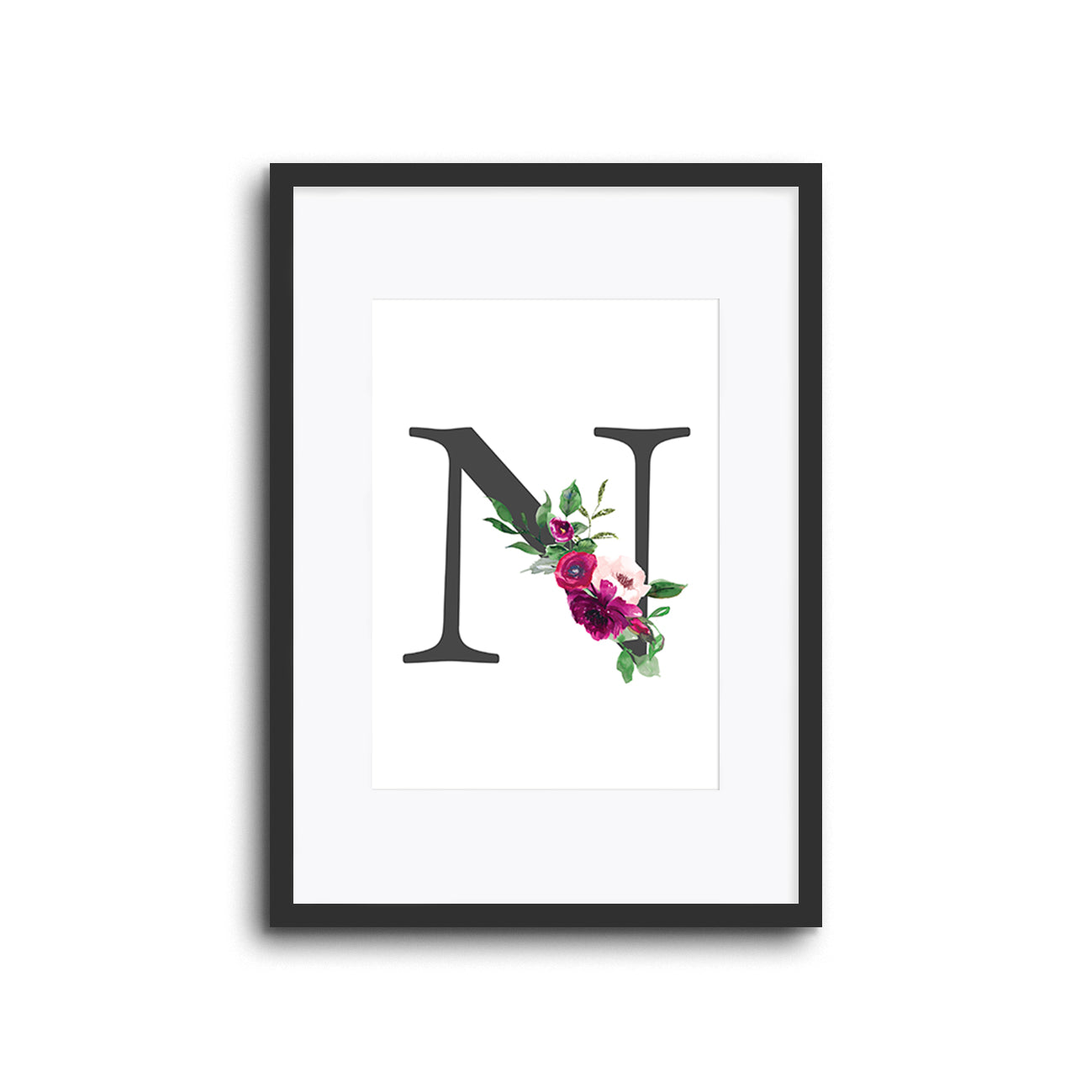 Wall Print |  Floral Initials