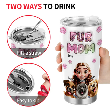 Dog Mom 3D Effect - Personalized Tumbler