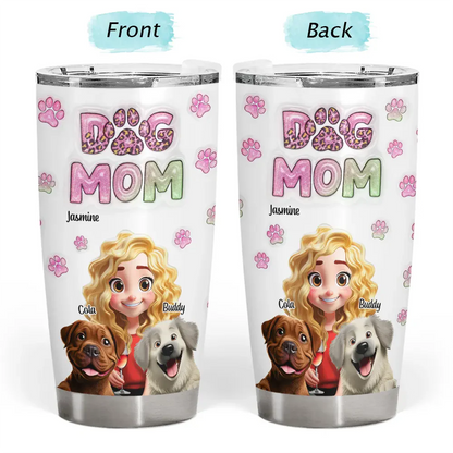 Dog Mom 3D Effect - Personalized Tumbler