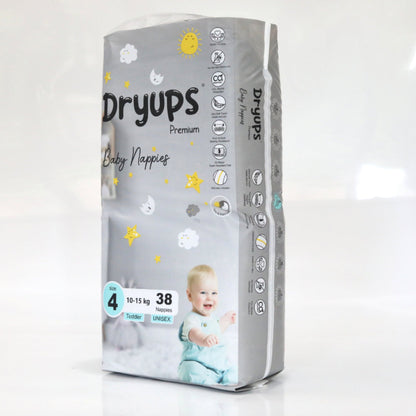 Dryups Premium Nappies Unisex Size 4 Toddler (10-15kg)