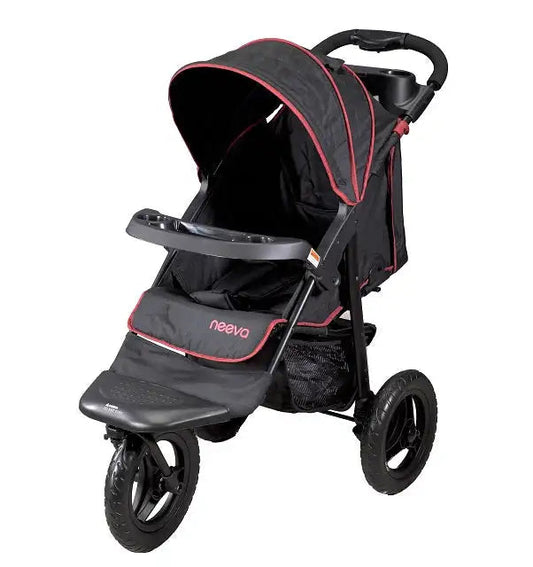 Neeva 3 Wheel Jogger - Black & Red Trim (V2) - Babyonline