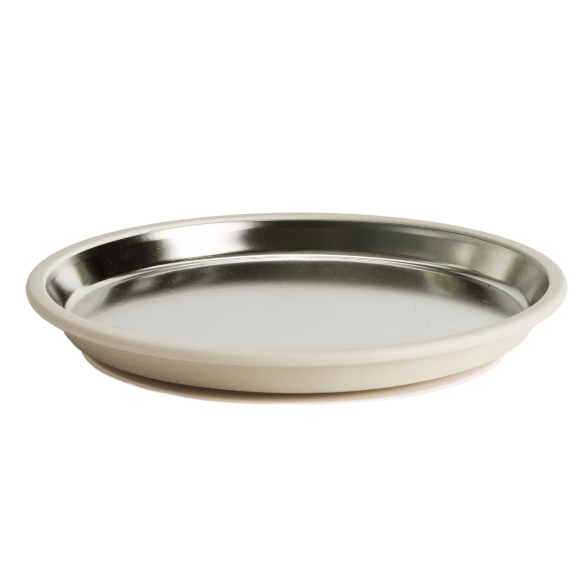 Nestling - Stainless Steel Flat Suction Plate (23cm)