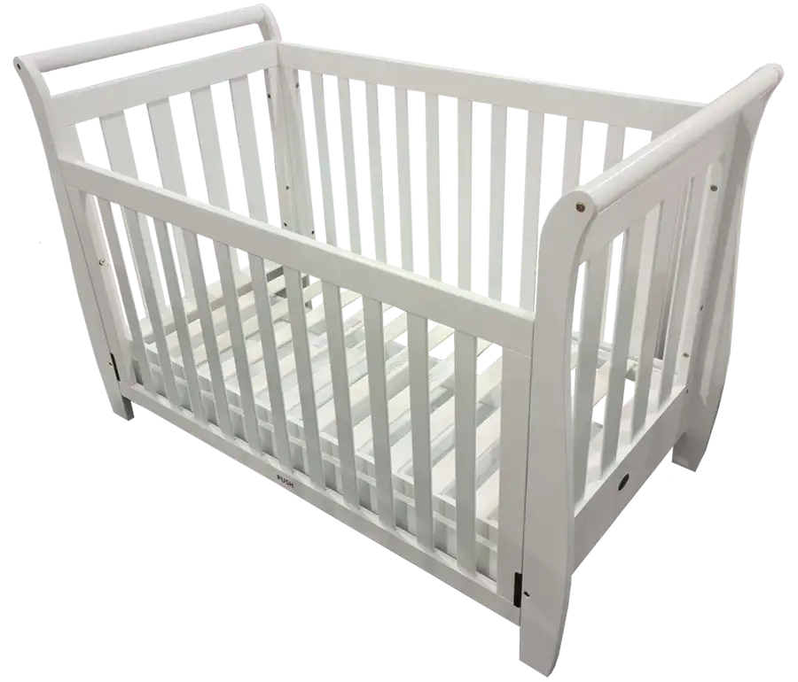 Kapai NOVA Wooden Drop Side Cot with Drawer - WHITE