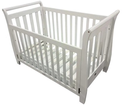 Kapai NOVA Wooden Drop Side Cot with Drawer - WHITE