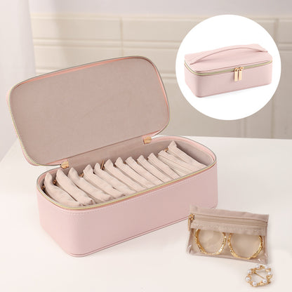 Portable Travel Jewellery Organiser – 12-Compartment Storage Case for Rings, Earrings & Necklaces