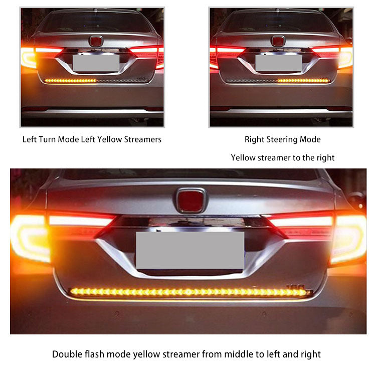 LED Tailgate Light Bar Strip 12V Flexible Switchback Red Amber Turn Signal Light - salelink.co.nz