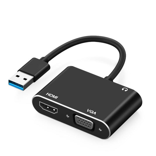 USB to HDMI/ VGA/ 3.5MM Headphone Adapter