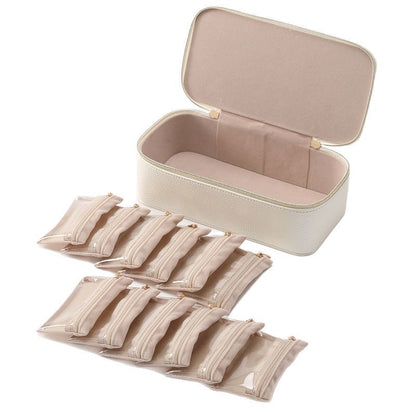 Portable Travel Jewellery Organiser – 12-Compartment Storage Case for Rings, Earrings & Necklaces