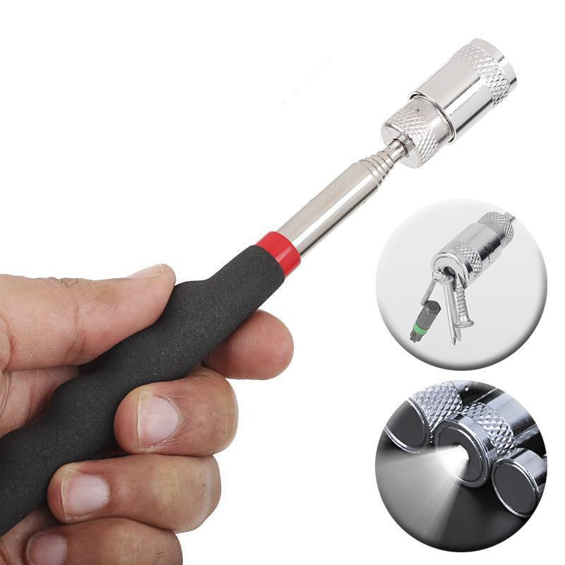 Portable Telescopic Magnetic Pick Up Tool With LED Light Clip Picker Rod Stick