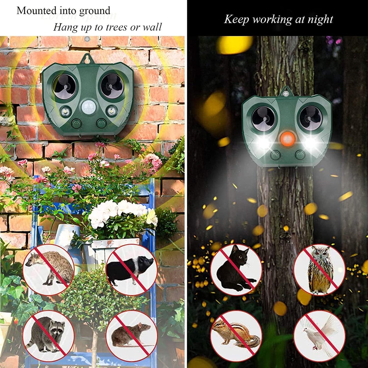Solar Ultrasonic Bird Repeller Pest Animal Possum Deterrent