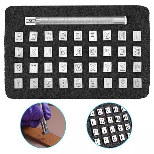 36pcs Steel Punch Alphabet Letter Number Stamper Set Leather Punching Tools