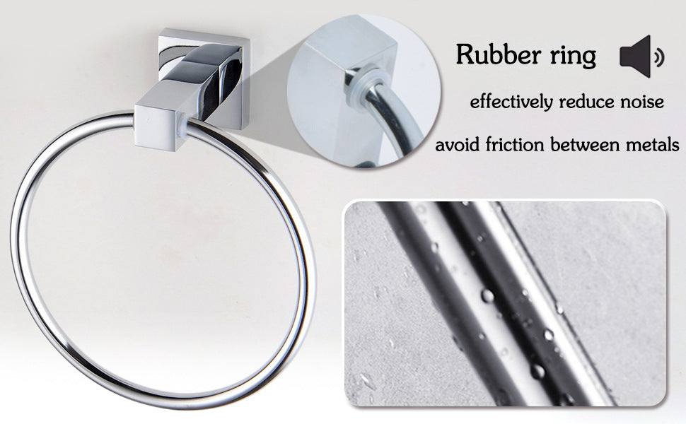 Bathroom Wall Mounted Towel Ring Silver