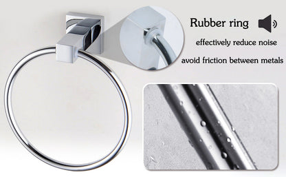 Bathroom Wall Mounted Towel Ring Silver