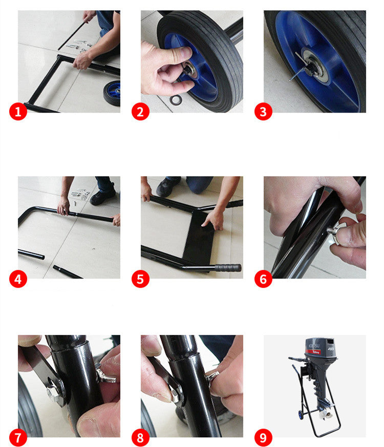 Outboard Motor Trolley Stand Transport Suits Up To 60Hp Engine Carrier Stand