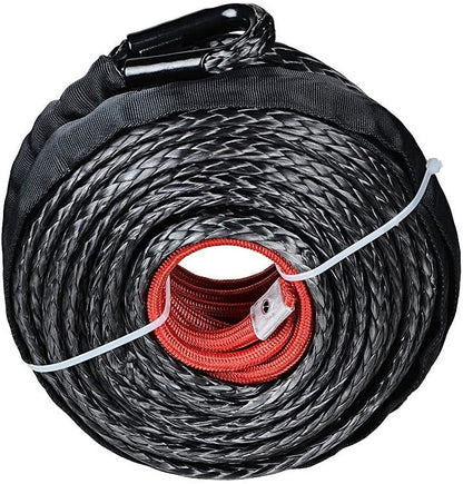 Winch Rope 29M Dyneema Synthetic Car Tow Recovery Cable 4WD BLK