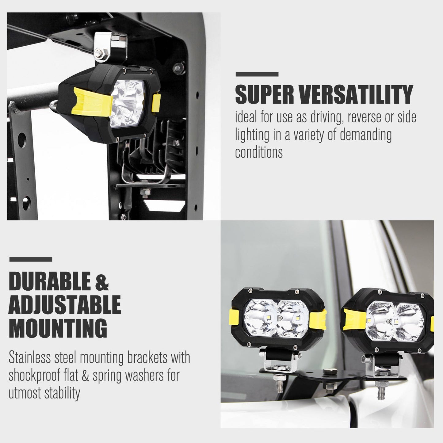 Pair 4inch Osram LED Work Light Bar Pods Fog Driving Lamp Reverse 4x4