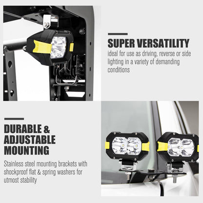 Pair 4inch Osram LED Work Light Bar Pods Fog Driving Lamp Reverse 4x4