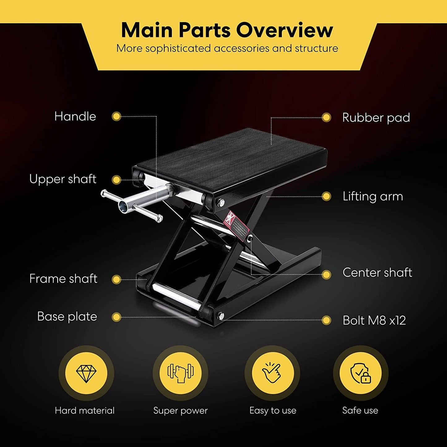 Motorcycle Scissor Lift Jack - Black