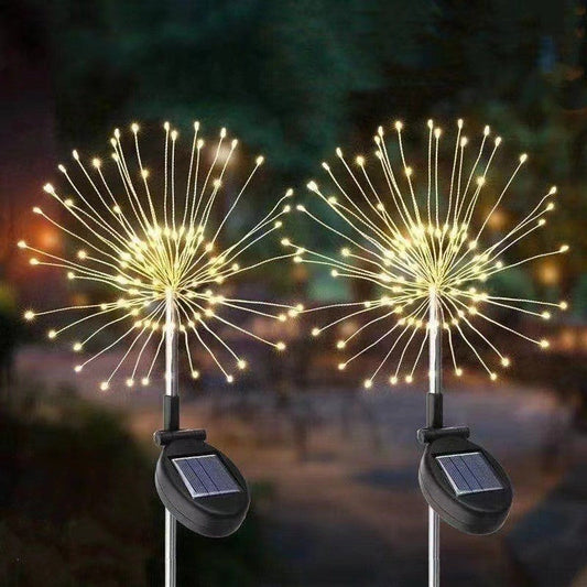 2 Pack Solar LED Firework Garden Lights Outdoor
