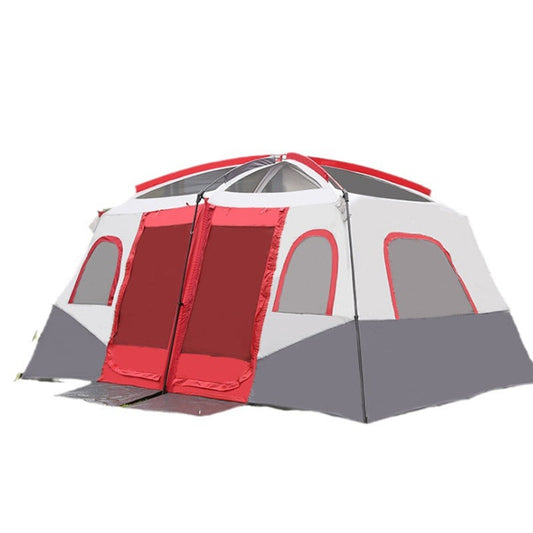 Camping Tent 420x305x210cm - Red/Grey/White
