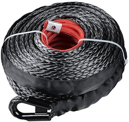Winch Rope 29M Dyneema Synthetic Car Tow Recovery Cable 4WD BLK