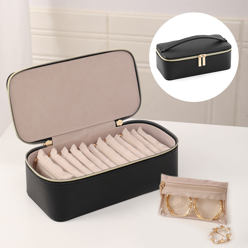 Portable Travel Jewellery Organiser – 12-Compartment Storage Case for Rings, Earrings & Necklaces
